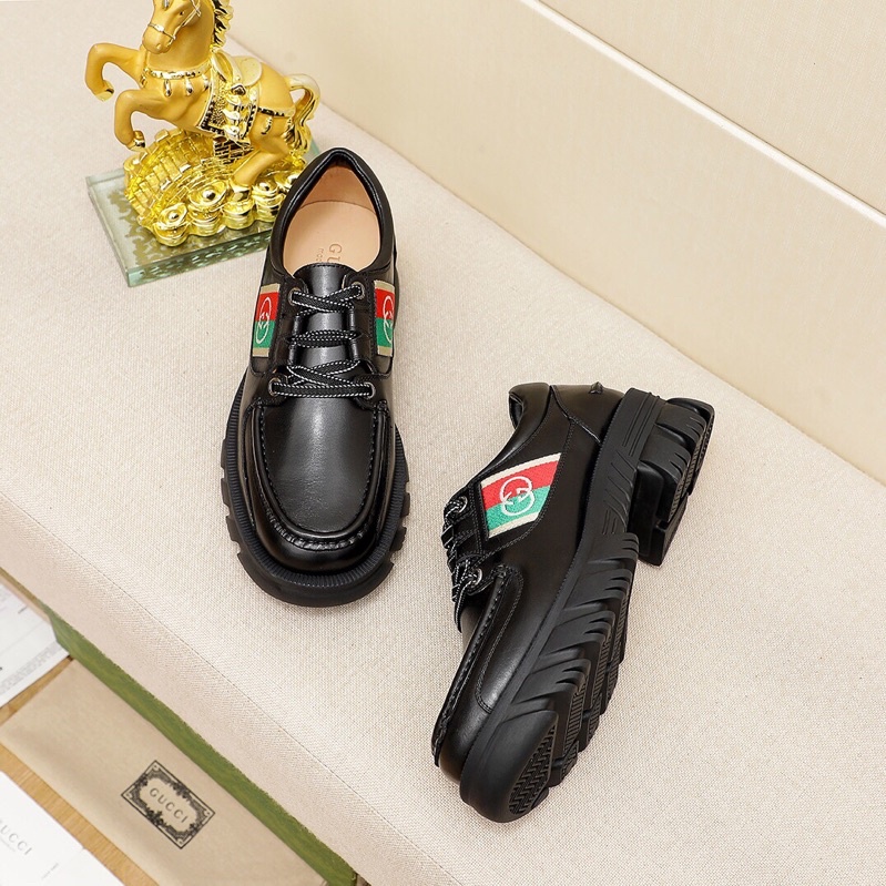 Giày oxfords buộc dây mẫu mới cho nam thương hiệu Gucci GG/GC cao cấp da thật