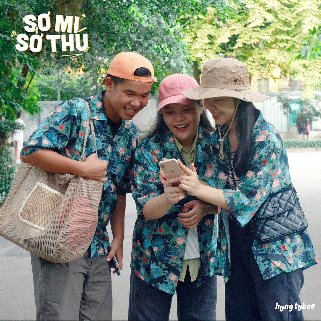 SƠ MI SỞ THÚ họa tiết hoa lá xanh HOTTREND Hungtubes