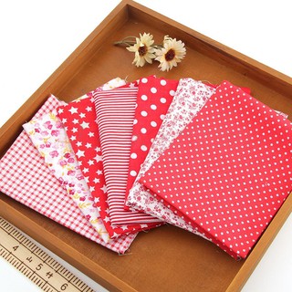 Bộ 7 Tấm Vải 25 * 25cm 100% Cotton Nhiều Màu