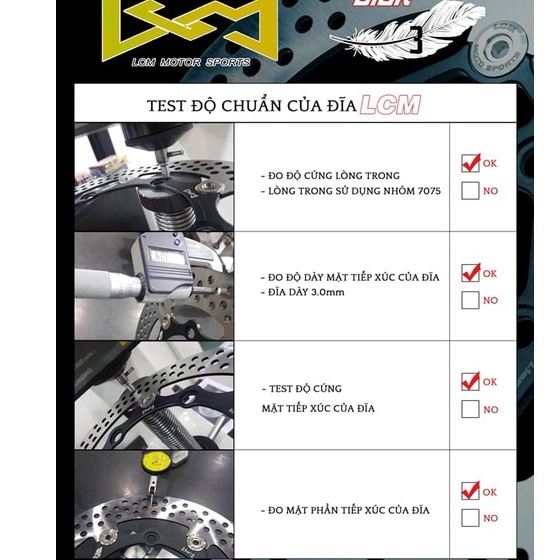 ĐĨA THẮNG DĨA PHANH LCM  /  NCY  SH350 / SH 300 255MM 240MM