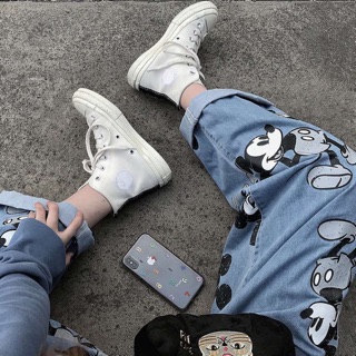 QUẦN BÒ MICKEY ỐNG RỘNG
