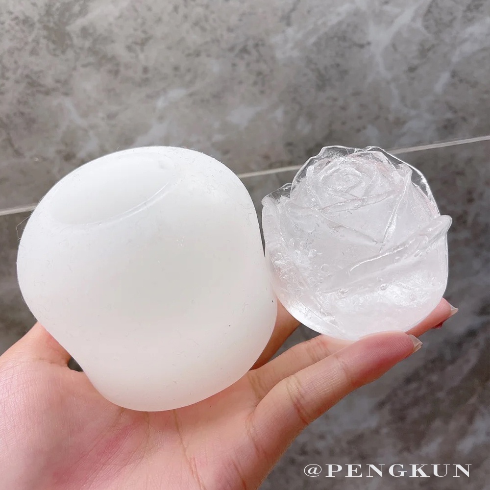Khuôn làm đá viên/nến/sáp hình hoa hồng/hình tròn lớn handmade bằng silicone
