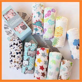 Khăn xô tắm Muslin Swaddles 2 lớp 100% Organic KT 120cmx120cm cho bé