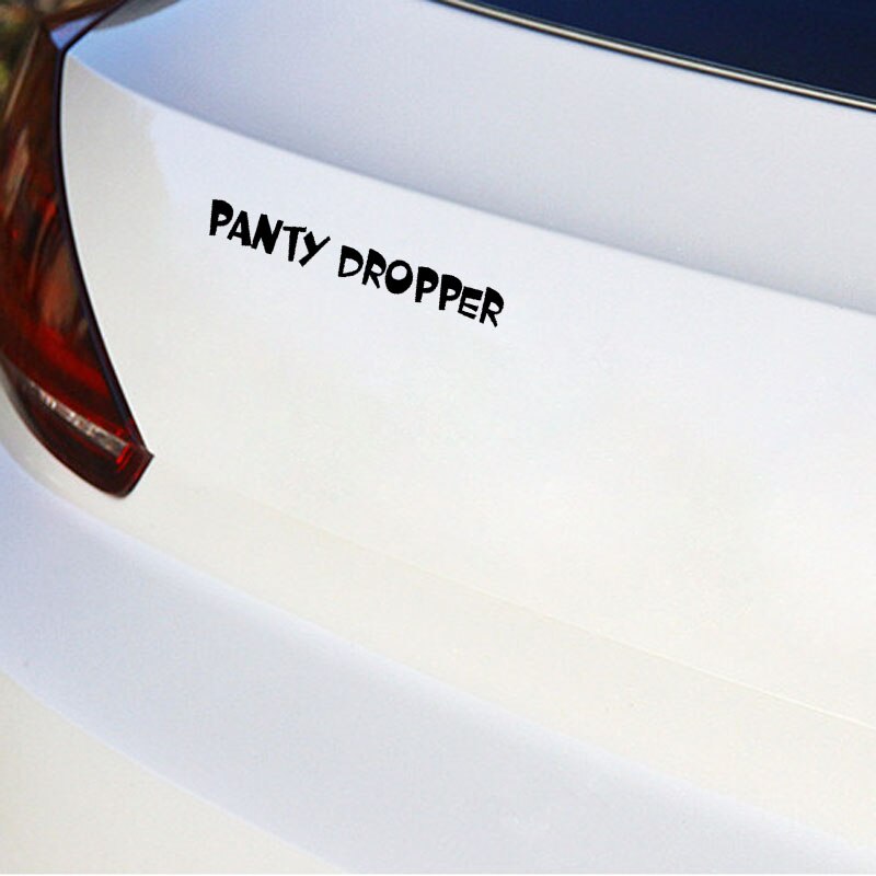 Miếng sticker &quot;Panty Dropper&quot; dán trang trí ô tô 17.5cmx2.1cm màu đen / bạc