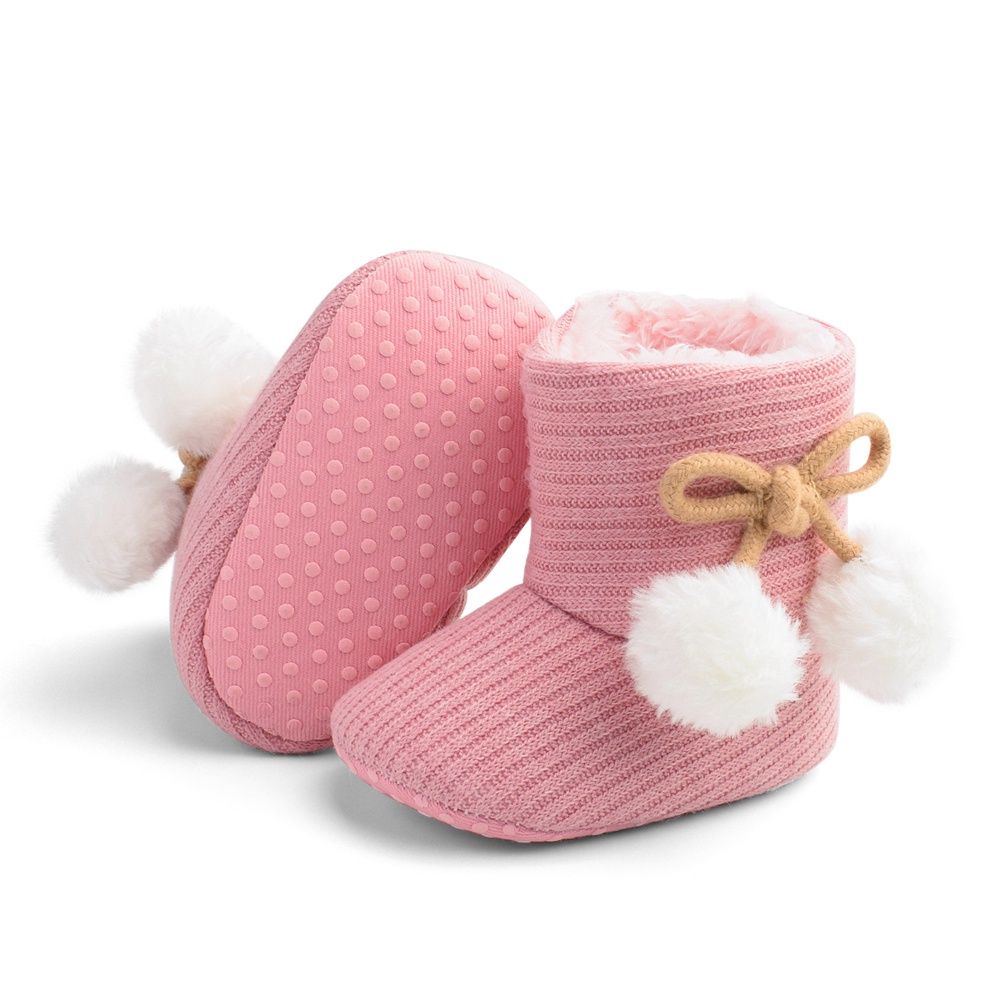 Giày Bốt Cotton Đế Mềm Giữ Ấm Cho Bé Tập Đi