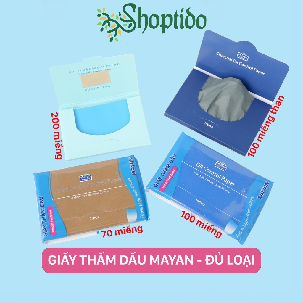 Giấy Thấm Dầu Mayan skincare loại bỏ dầu và bụi, đủ loại NPP Shoptido | WebRaoVat - webraovat.net.vn