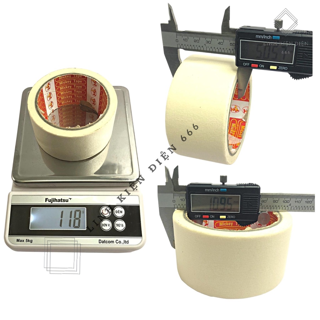 Băng Dính Giấy Cuộn Băng Keo Giấy (1.5cm đến 5cm) Bản To Loại Dày BKG15-5