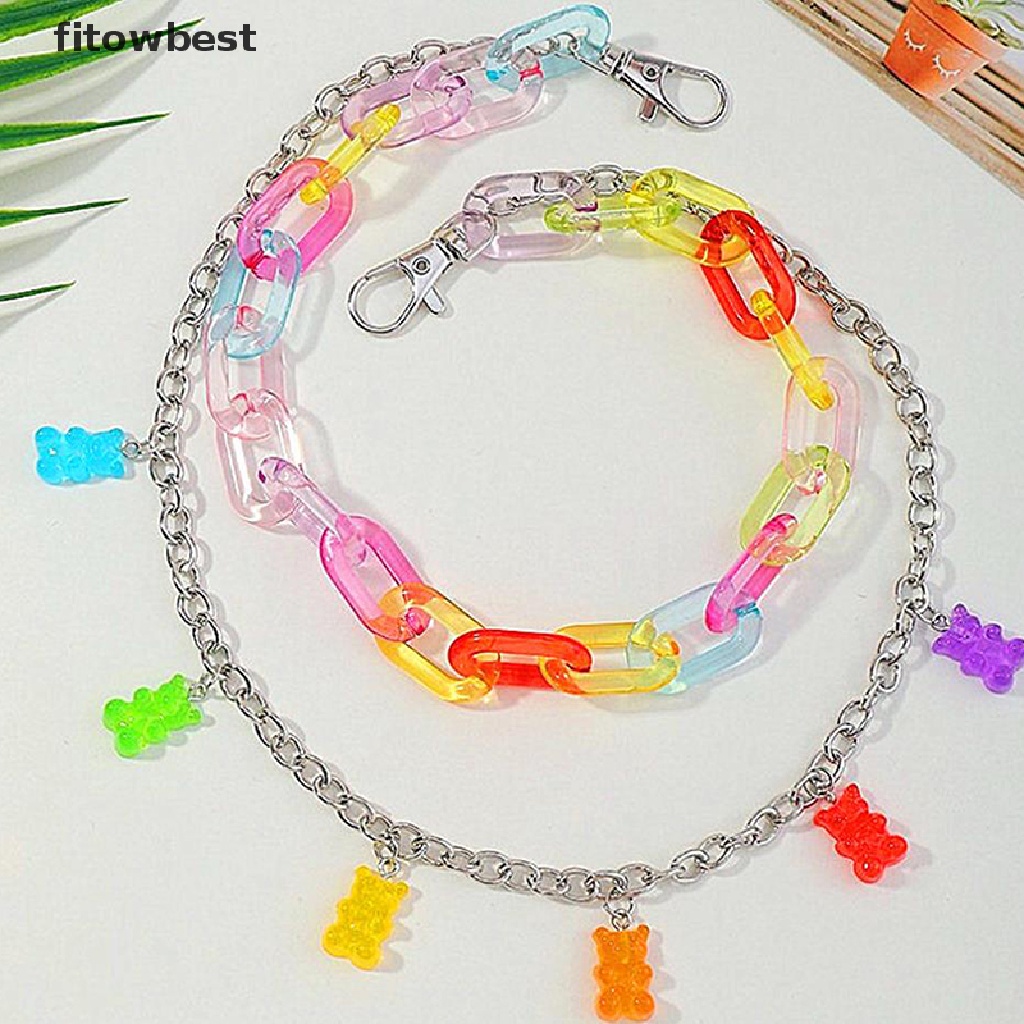 Ftvn Móc Khóa Hai Lớp Hình Gấu Màu Kẹo Thắt Lưng Harajuku QDD Cho Nữ