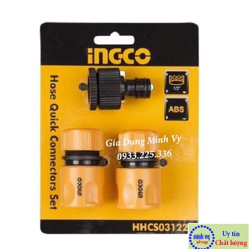 Bộ 3 Khớp Nối ống nước vòi xịt rửa INGCO HHCS03122