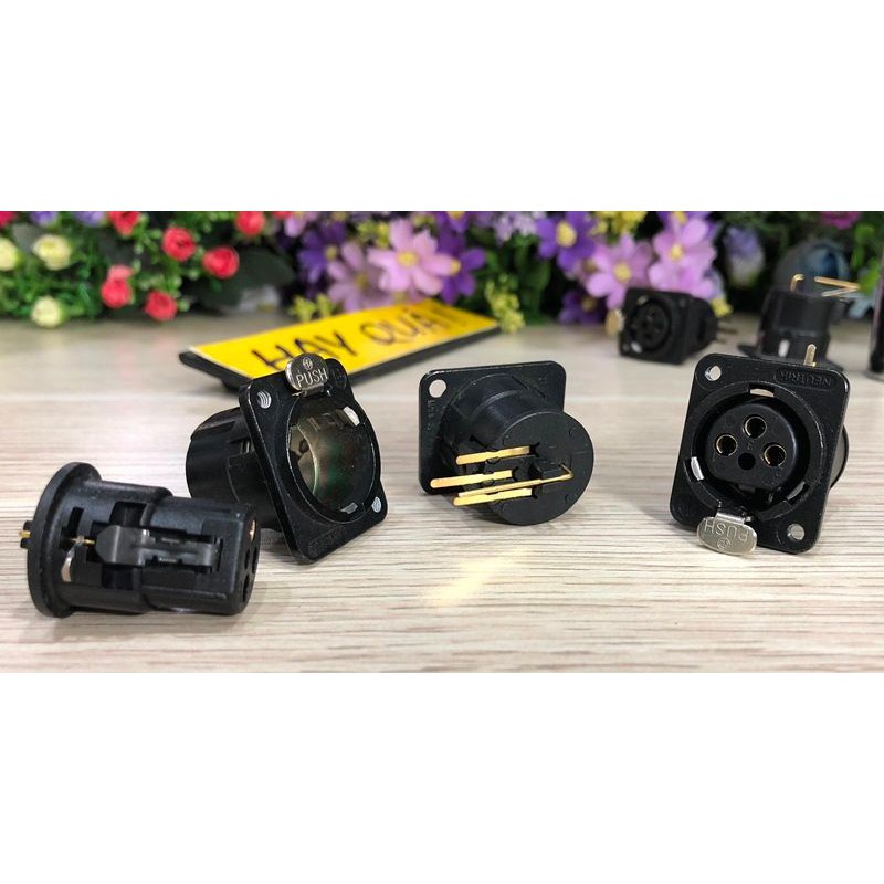 (1 cái) NEUTRIK Jack cắm NC3FD-H-BAG - Female XLR PCB Panel Mount Connector