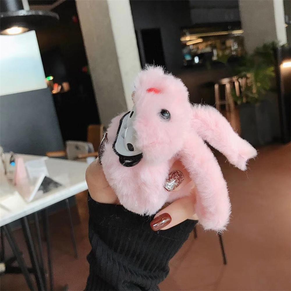 BEBETTERM Vỏ Bảo Vệ Hộp Sạc Tai Nghe Airpods 1 2 Bằng Vải Bông Hình Thỏ Dễ Thương Chống Bụi