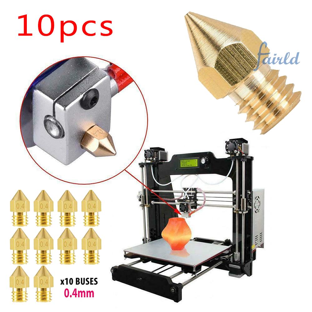 Bộ 10 Vòi Phun Mk8 0.4mm Cho Máy In 3d Creality Ender 3 / 3 Pro