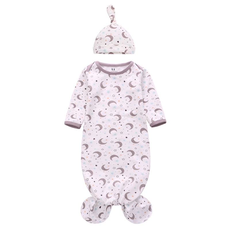Bộ Áo Liền Quần Bằng Cotton Kèm Nón Xinh Xắn Dành Cho Bé
