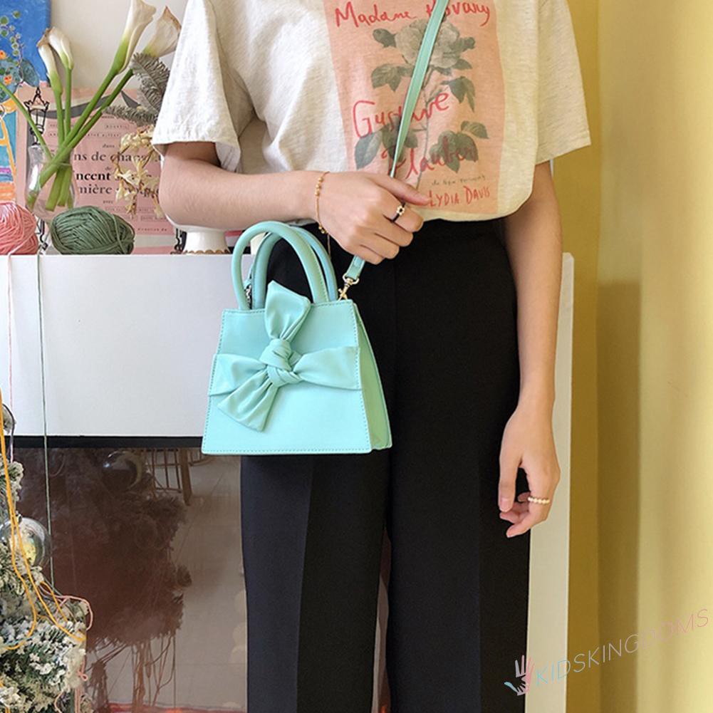 【Big Sale】Mini Elegant Bow Messenger Bag Women Sweet Wristlet Shoulder Belt Pouches