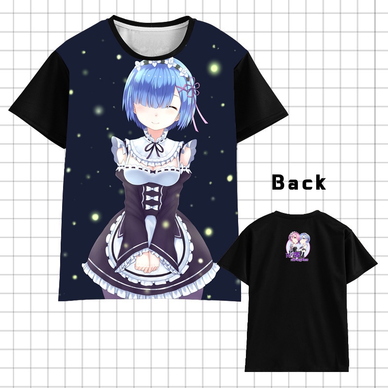 Áo Thun Tay Ngắn in Hình Anime Life in Another World from Zero Emilya Ram Rem