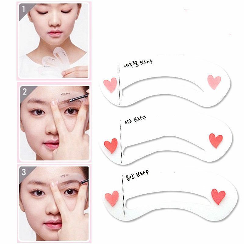 Set 3 khuôn vẽ lông mày mini tiện dụng Faco