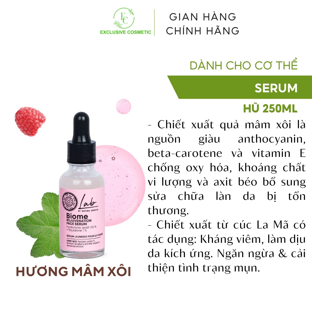 Serum trẻ hoá da Natura Siberica Lab Biome Rejuvenation Face 30ml