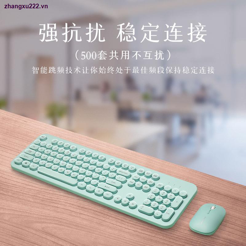Bàn phím cơ không dây K520 phím tròn chống thấm nước không gây tiếng ồn dùng cho chơi game kèm chuột