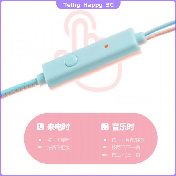 Tai nghe nhét tai có dây âm siêu trầm thiết kế màu macaron có/ không hộp đựng cho Apple OPPO Huawei Vivo Xiaomi