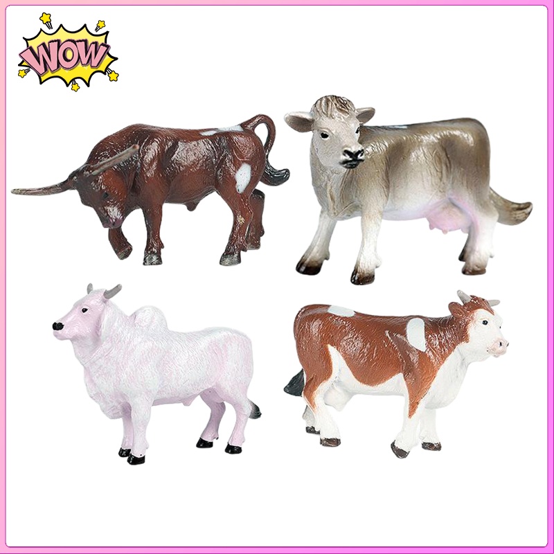 Set 4 mô hình bò sữa đồ chơi vui nhộn cho bé