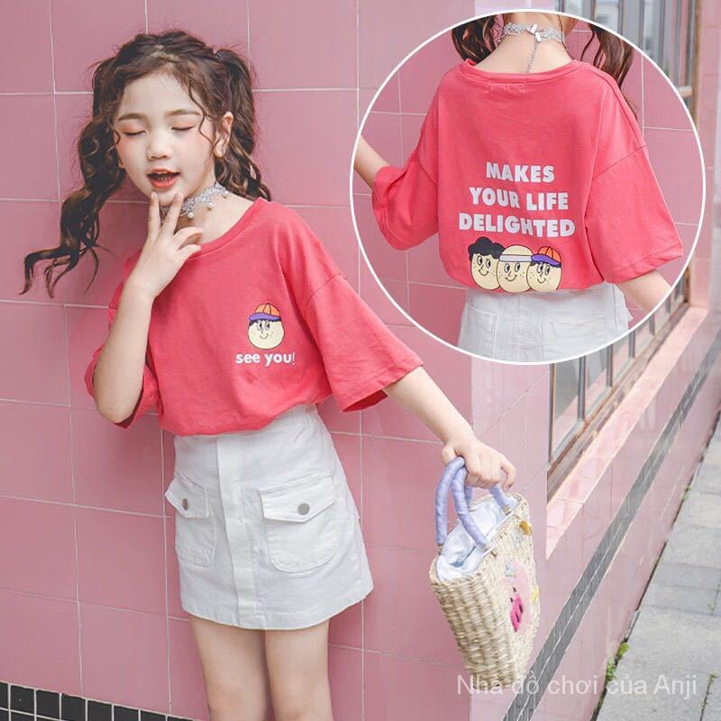 95% Cotton Kids Girls Shirts Women Shirt Summer Short Sleeve Children Kids Tide Jacket