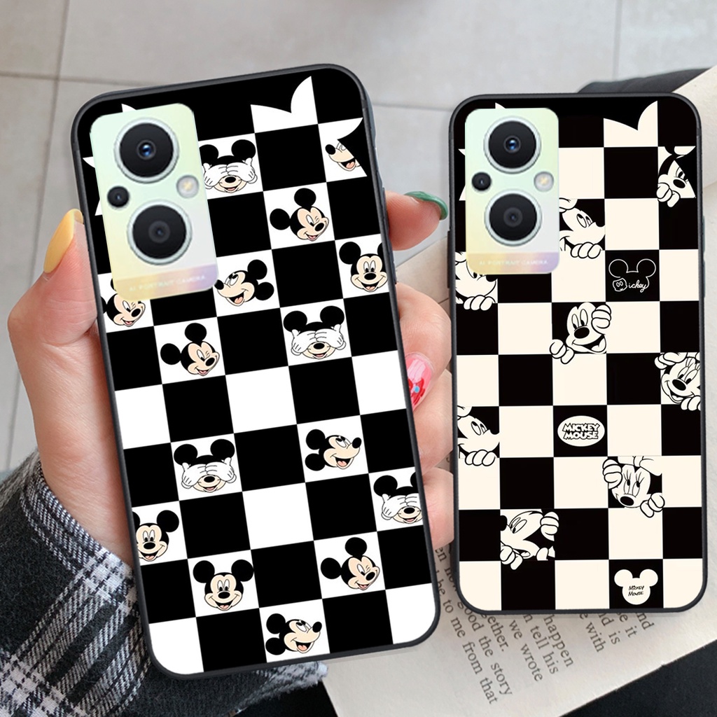 Ốp lưng Oppo Reno7 /  Reno 7Z 5G / Reno 7 trái tim họa tiết caro, mikey họa tiết beabrick kaws cute