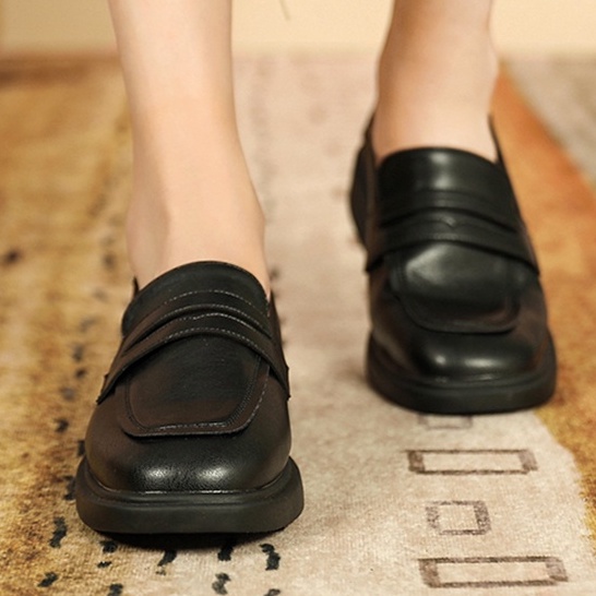 Giày Lười Da Phong Cách Anh Quốc Size 34-40 Cho Nữ
