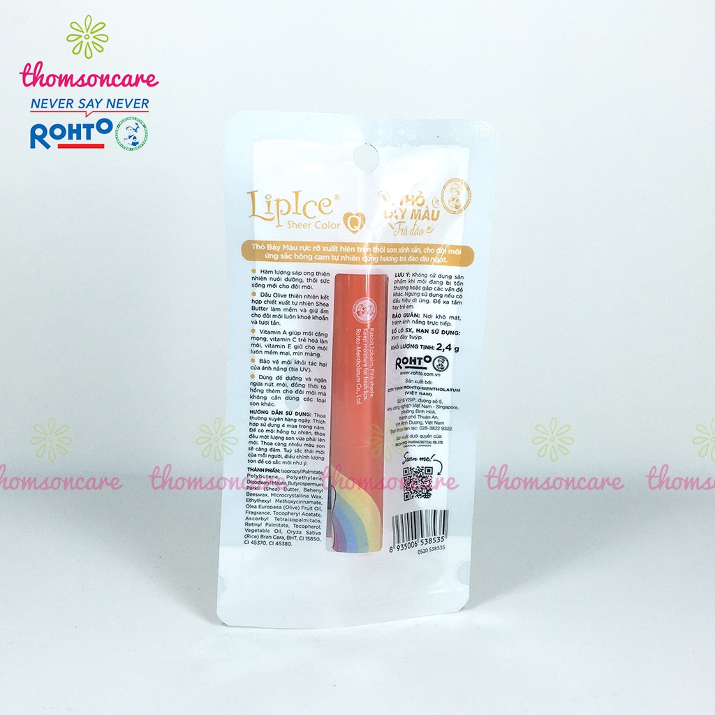 Son dưỡng Lipice Sheer Color Tuýp 2.4g - lên màu tự nhiên Lip Ice có màu