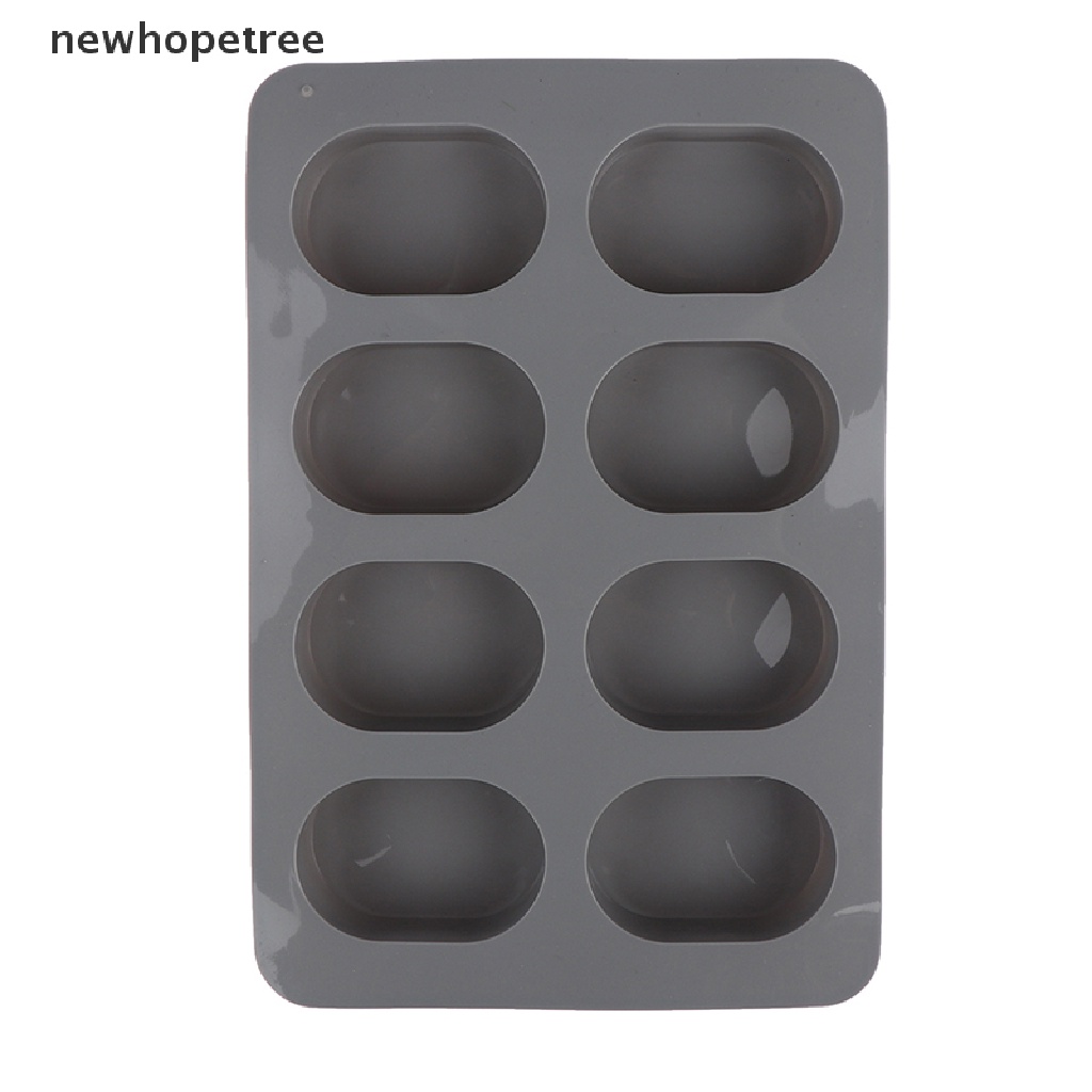 newhopetree Silicone cake mold hand soap mold 8-hole Oval mold jelly mold soap mold  OIK