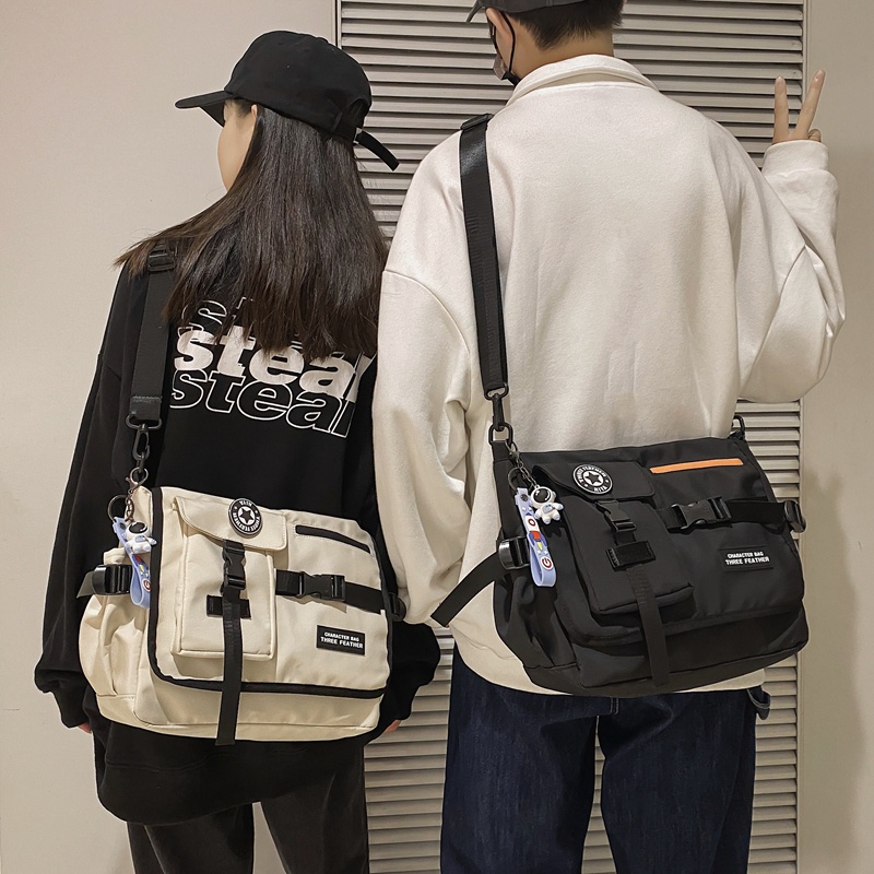 Balo đeo chéo PRETTYZYS kích thước lớn phong cách ulzzang thời trang 2o21 cho học sinh