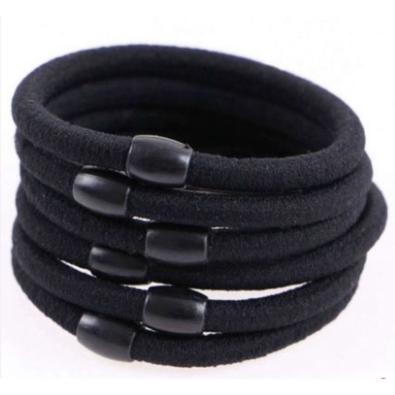 Set 100 thun buộc tóc nút đen chắc chắn