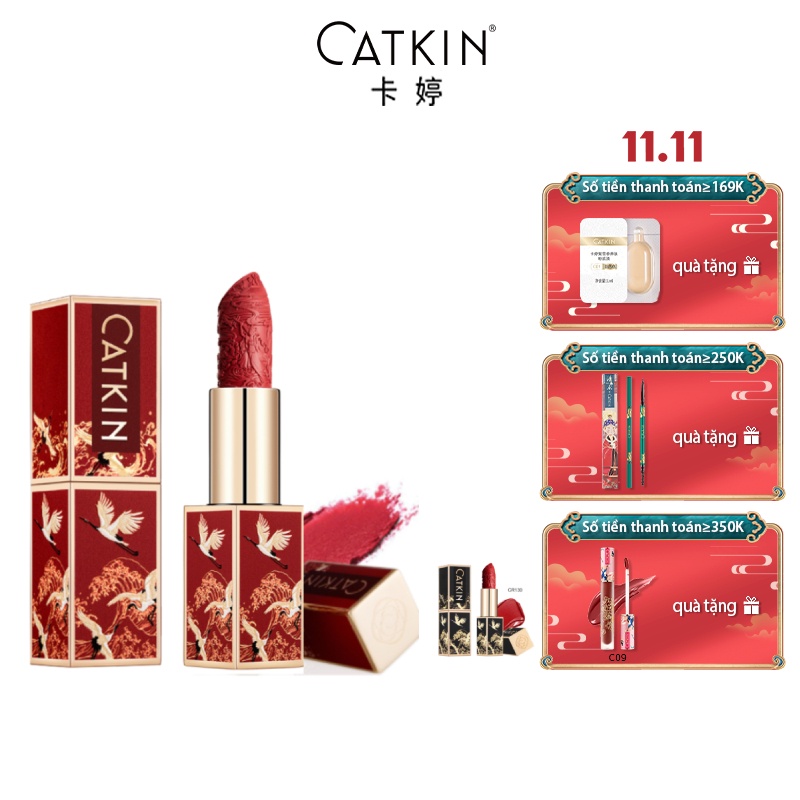Son môi catkin dưỡng ẩm và trang điểm môi mờ lâu trôi 3.6G