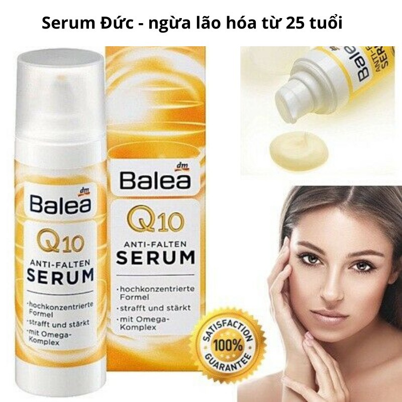 - Serum BALEA Q10 chống lõa hóa, tăng đàn hồi trên vùng da mặt, da cổ từ 25 - 40 tuổi
