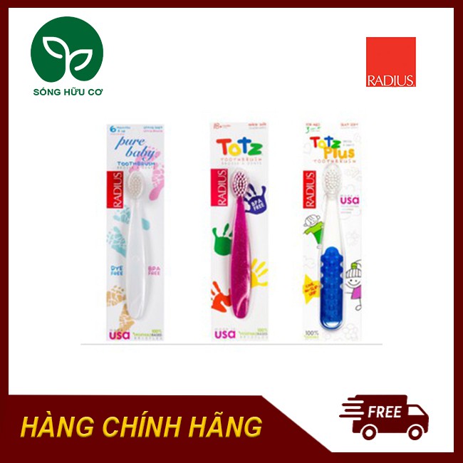 [Cho Bé Từ 6 đén 36 Tháng] Bàn Chải Trẻ Em Siêu Mềm Radius - Totz Toothbrush