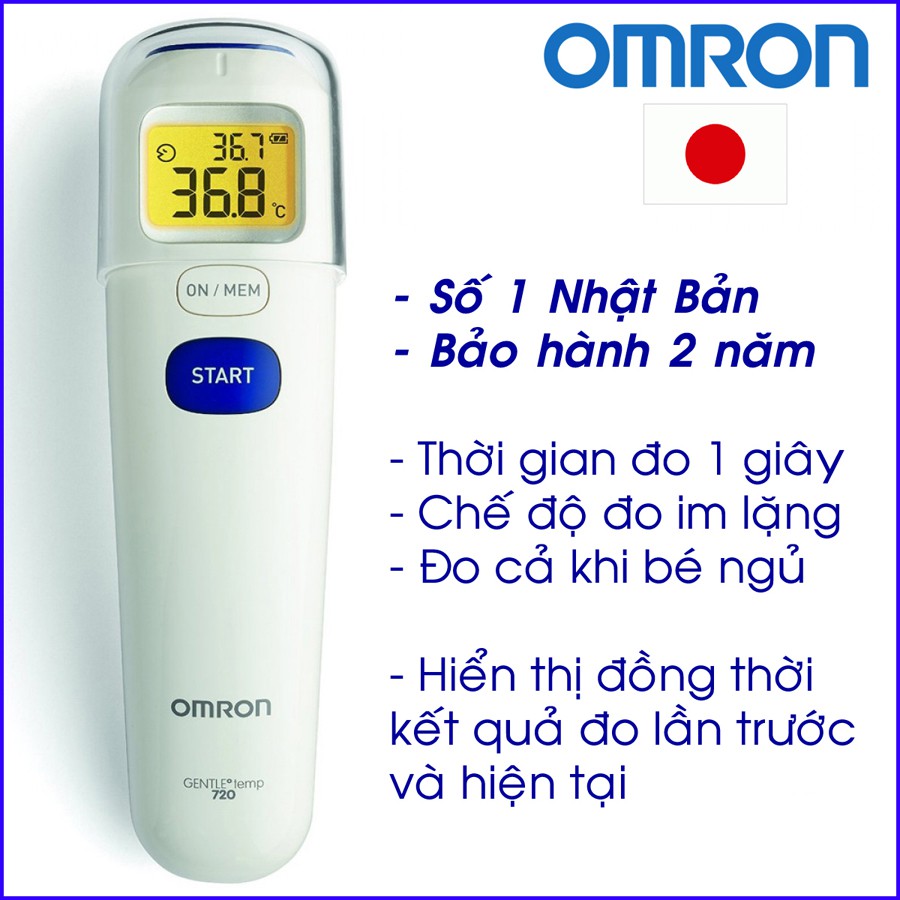 Nhiệt kế hồng ngoại đo trán OMRON MC 720 Bảo hành chính hãng 2 năm