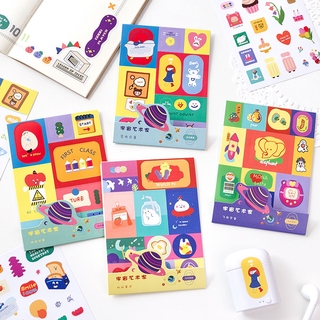 Bộ 4 miếng nhãn dán trang trí in họa tiết không gian