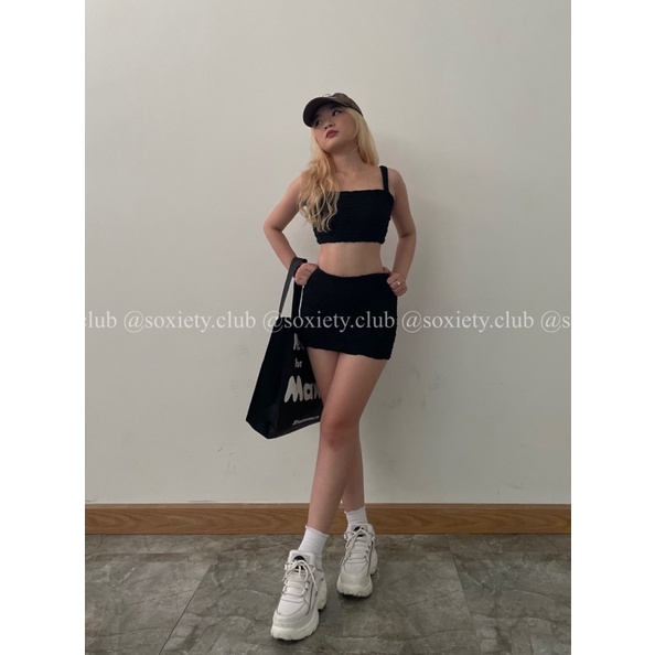 [HÌNH THẬT] Set hai dây nhún + chân váy hot hit trẻ trung quyến rũ phù hợp mùa hè  S03