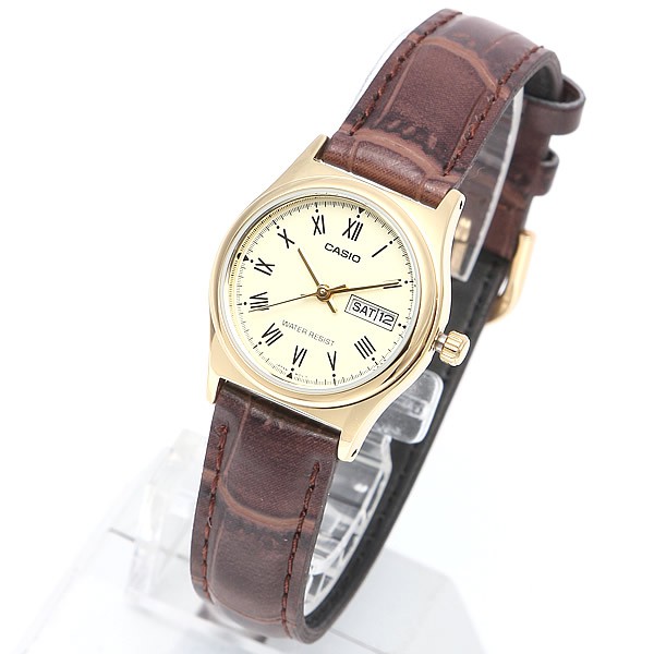 Đồng hồ nữ dây da Casio chính hãng Anh Khuê LTP-V006GL-9BUDF