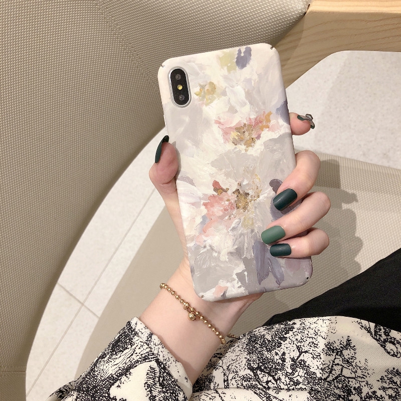 Art Flowers Case OPPO F3 F9 F11 F1S A3S A7 A5S A83 A77 A57 A39 F1 Plus Oil Painting Hard Phone Casing PC Full Cover