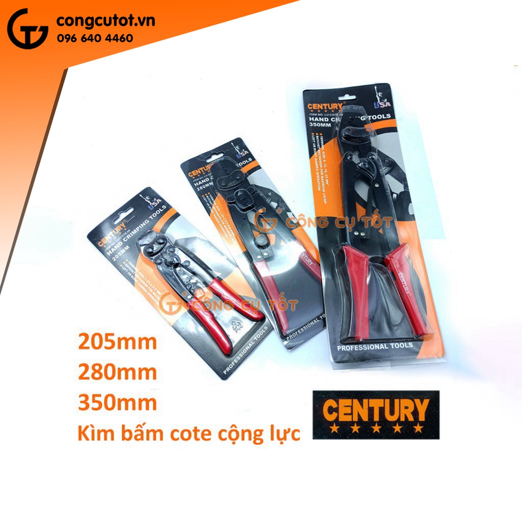 Kìm bấm cos cộng lực 280mm Century số 14 cho dây 5.5 - 14 mm², lõi tối đa Φ4.2mm