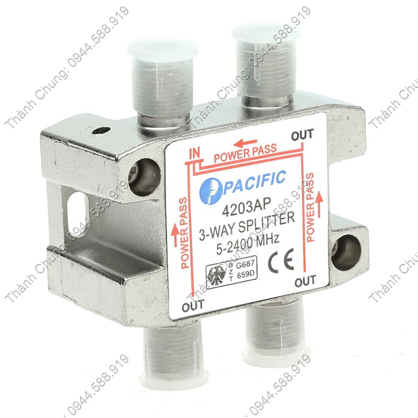 Bộ chia 3 truyền hình cáp Pacific 4203AP (5-2400mhz)