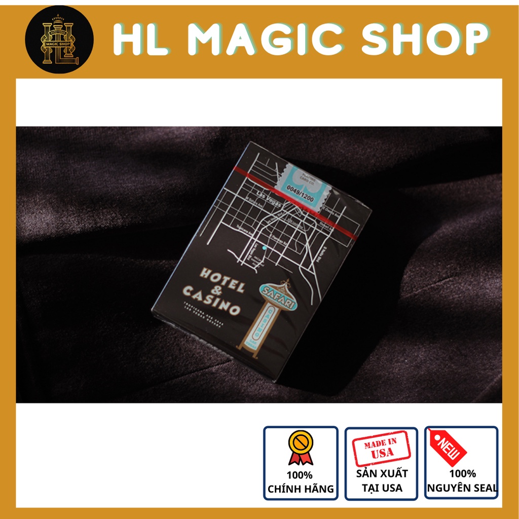Bộ bài tây, bài ảo thuật Safari Casino Black Playing Cards by Gemini - Bài Mỹ - Bài Chính Hãng