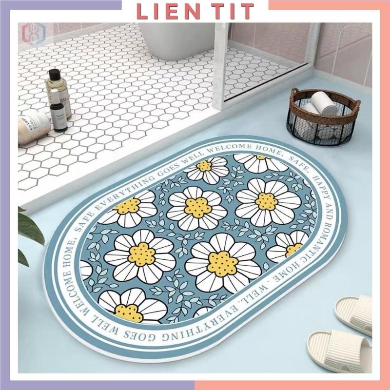 Thảm lau chân chống trượt 40x60cm, thảm chùi chân cửa nhà tắm phòng khách thấm hút nước