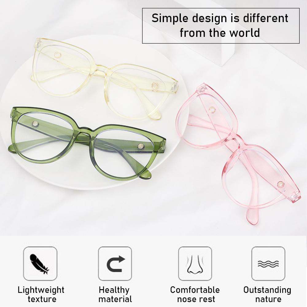 Mắt Kính Gọng Nhựa Siêu Nhẹ Chống Ánh Sáng Xanh Phong Cách Vintage Thời Trang