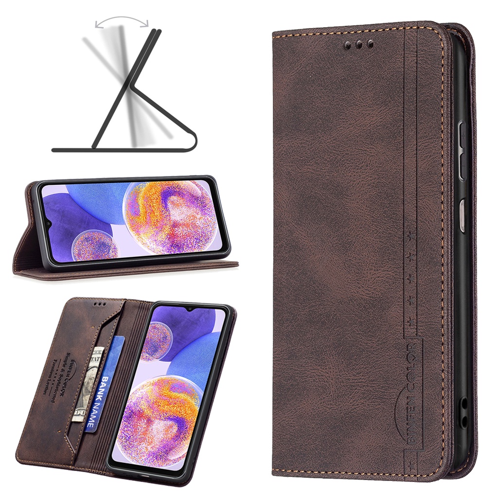 Bao Da Điện Thoại Nắp Lật Kèm Ngăn Đựng Thẻ Chống Trộm Cho Samsung Galaxy A23 S22+ / S22 Plus S22 Ultra 5G