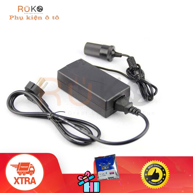 Adapter đầu ra 5A, thiết bị chuyển 220v sang 12V chuẩn đầu tẩu sạc ô tô, xe hơi