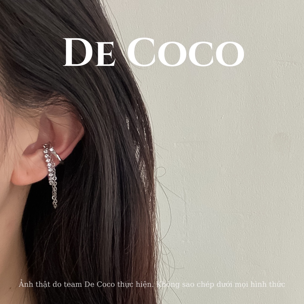 Khuyên tai kẹp vành có dây xỏ De Coco