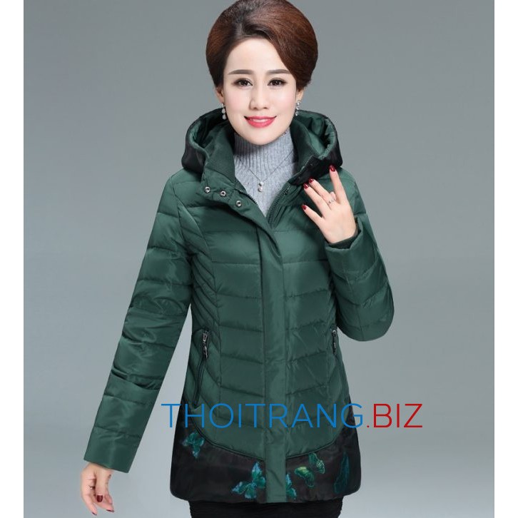 Áo khoác phao cho người trung niên, người lớn tuổi.