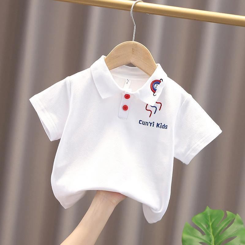 Áo polo Tay Ngắn Bằng Cotton Cho Bé Trai Bé Gái