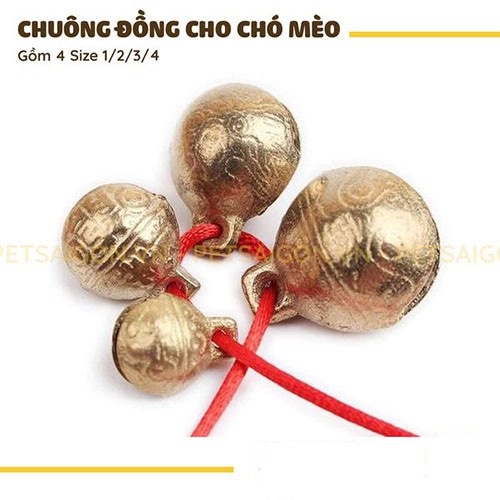 Chuông đồng cho thú cưng , chó mèo , lục lạc đeo vòng cổ - Phụ kiện thú cưng